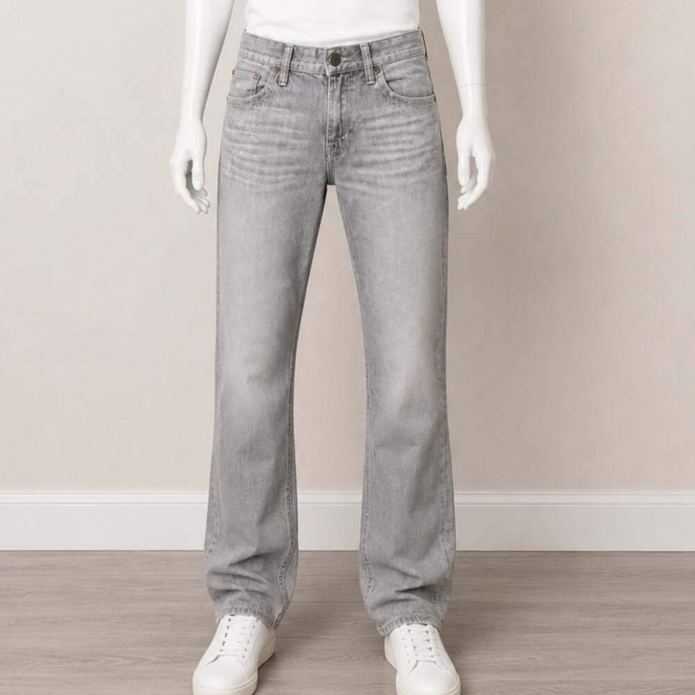 BKE Derek Straight Leg Jeans Mens 34x31 Gray Wash Distressed Faded Denim Casual